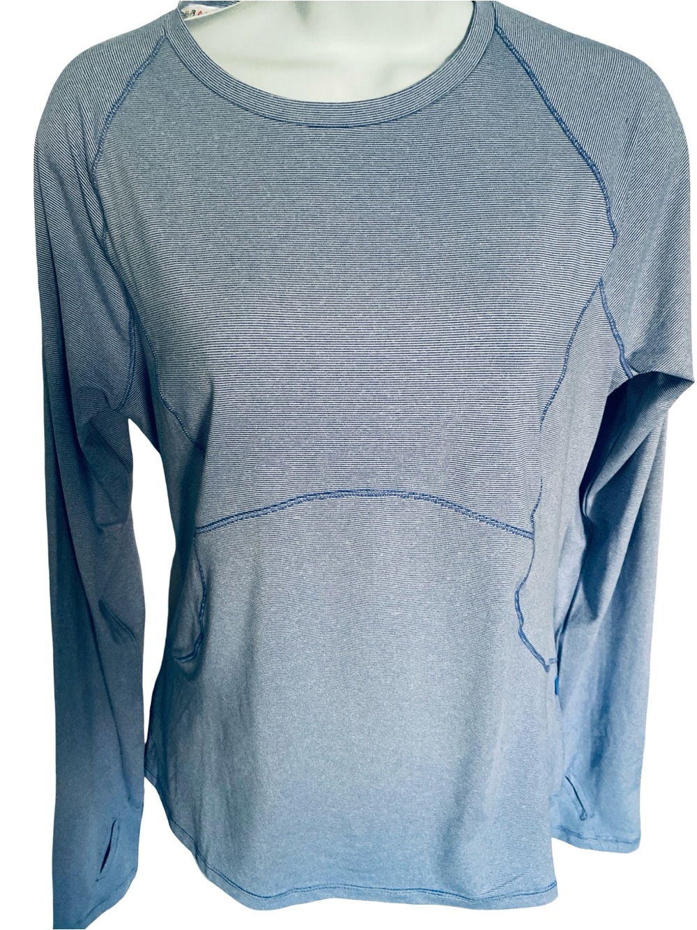 Spyder Active Light Blue white Long Sleeve Performance top - L
